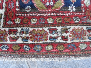 Antique runner knotted in north-west Persia by the nomadic tribe of Shahsavan, Moghan area. Very unusual pattern for a runner; with design was knotted in the mafrash of this
nomadic tribe. All the  ...