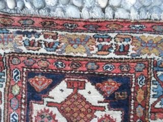 Antique runner knotted in north-west Persia by the nomadic tribe of Shahsavan, Moghan area. Very unusual pattern for a runner; with design was knotted in the mafrash of this
nomadic tribe. All the  ...