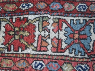 Antique runner knotted in north-west Persia by the nomadic tribe of Shahsavan, Moghan area. Very unusual pattern for a runner; with design was knotted in the mafrash of this
nomadic tribe. All the  ...