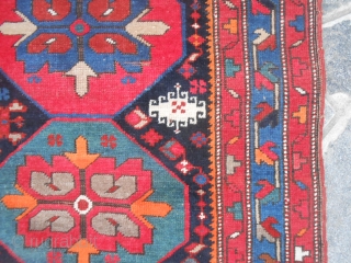 One of my collectors' friend has named this Kazakh "carpet LUNA-PARK".
Yes, it is so and it is okay! Kazakh knotted by Armenian people in
the Caucasus region near the Karabagh. Fine knot and  ...