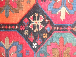 One of my collectors' friend has named this Kazakh "carpet LUNA-PARK".
Yes, it is so and it is okay! Kazakh knotted by Armenian people in
the Caucasus region near the Karabagh. Fine knot and  ...