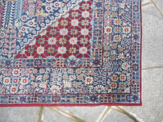 216 X140  CM. IS THE SIZE OF THIS ANTIQUE PERSIAN CARPET.
KNOTTED IN THE CITY OF TEHERAN. FULL PILE, ANY RESTORS OR
REPILS OR STAINS. VERY GOOD THE CONDITION OF THIS CARPET,
HAND MADE  ...
