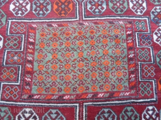 266x130 cm Is the size of this Kuchan (Gochan) Kordi persian carpet knotted in the region of Mazandaran. It's in very good condition and it has been washed and ready for use.  ...