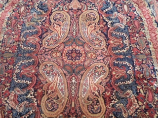 Persian antique SAROUGH in very good condition. 
Brilliant wool and extremely fine knot for this one.
Original design with botteh mater and children upon 
the medaillon of this carpet. 
Size is  m.  ...