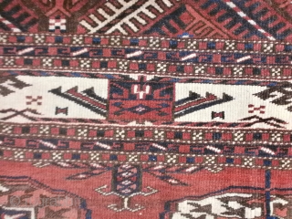 Perfect condition for this Turkmen Arabatchi main carpet.
All original without restors or repils. Washed and ready
for use. Important main border for this ERSARI group, 
knotted from Arabatchi tribe (boats border).
This piece has  ...