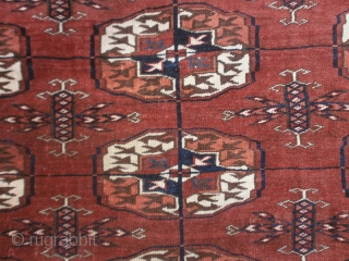 Perfect condition for this Turkmen Arabatchi main carpet.
All original without restors or repils. Washed and ready
for use. Important main border for this ERSARI group, 
knotted from Arabatchi tribe (boats border).
This piece has  ...