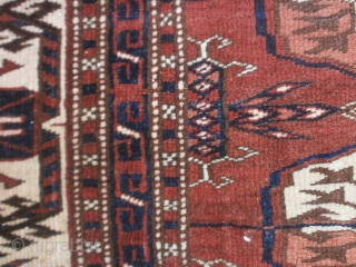 Perfect condition for this Turkmen Arabatchi main carpet.
All original without restors or repils. Washed and ready
for use. Important main border for this ERSARI group, 
knotted from Arabatchi tribe (boats border).
This piece has  ...