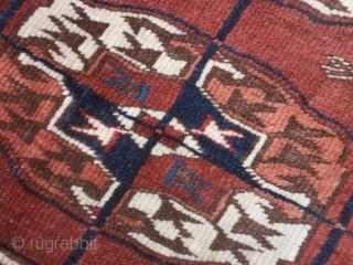 Perfect condition for this Turkmen Arabatchi main carpet.
All original without restors or repils. Washed and ready
for use. Important main border for this ERSARI group, 
knotted from Arabatchi tribe (boats border).
This piece has  ...