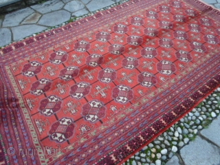 Antique Oasi of YARKAND in very GOOD condition.
Size m.4.25 x 2.10. Original gol turkmen tekke
for this XINJIANG East Turkestan palace carpet.

WARM REGARDS   from  COMO !
Maurice     