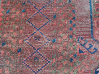 404 x 256 cm is the size of this antique ERSARI-Afghan with Big ersari gols. All 
wool and all natural dyes and shiny wool for this one. Very good condition and 
carpet  ...