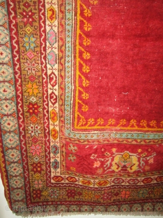 Antique prayer rug knotted around Kirshir village of central Turkey-Anatolia.
Good condition, some areas of pile damaged. Washed professionally. Size cm
149 x 98  cm. More info or photos on request.
REGARDS  from  ...