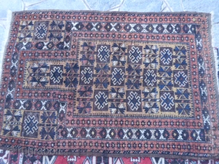 130 x 91 cm. is the size of this antique Belouch tribe. In very good condition and
washed. More pitures or info on request.  Best regards from COMO,  Maurice !  