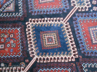 316 x 166  cm

Antique South-west persian carpet in good condition (look the photos).
Wull pile but with 4/5 holes.
All wool and natural dyes.
Original patter.
I think QASQHA'I or LORY antique carpet. 
Please, ask  ...