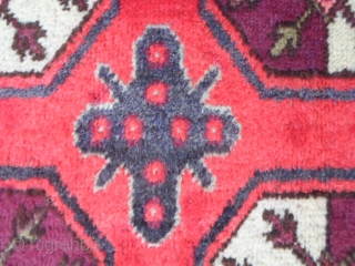 Very good condition for this Xinjiang carpet, knotted
in the OASI of KHOTAN; size cm. 277 x 137 cm.
Design with original turkmen gols.
Info and photos on request.
All the best from COMO !
Maurice  