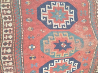 140x111 cm  Caucasus antique KAZAKH not in full pile, please have a look at the Photos.
All wool and all natural dyes.  Period end of the XIX th century.
More pictures and  ...