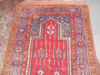 144 x 107  cm. is the exact size of this old ANATOLIAN carpet.
In very ggod condition.  ALL WOOL. Beautiful old piece.

More pictures or info on request. Thanks for your attention  ...