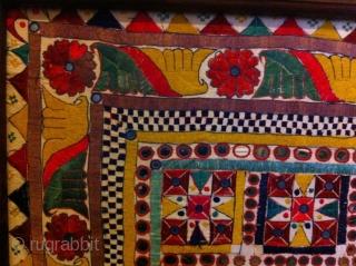 Indian silk textile embroidery shushalar 95x95 cm                          