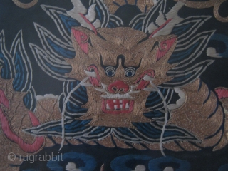 chinese silk and metal textile embroideries 42x41cm                          