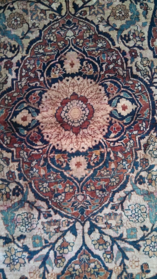 silk heriz rug 19th 195x145cm                            