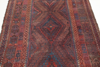 King Baluch, soft wool, top colours,circa 1880, unique design... SIZE 287X150 cm...                     