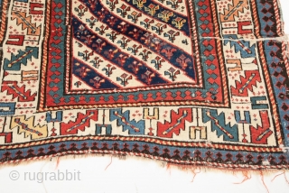 Mid 19 th Century Caucasian Ganja Rug... Size 195 x 125 cm..                     