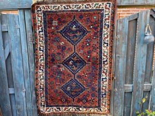 Qashgai rug, top colours in good condition..110x150 cm..Needs wash..                        