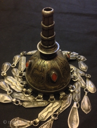 Vintage handmade turkmen silver jewelry 

Weight: 120 grams 

Heights: 16 cm

Fast shipping worldwide by fedex express,!!                 