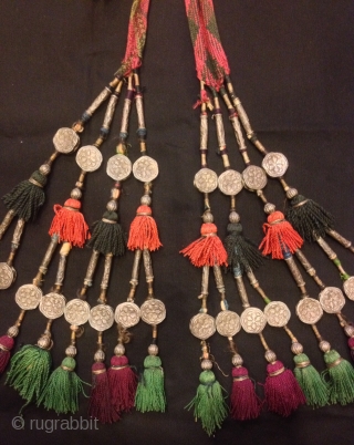 Vintage Uzbek afghan tribal silver tassel

Size :
Height : 80 cm

100% silver handmade

VINTAGE UZBEK TASSELS :
”Segusha”( Triangle) is a decorative embellishments, whose function, was to decorate the beddings tucked away folded against the  ...