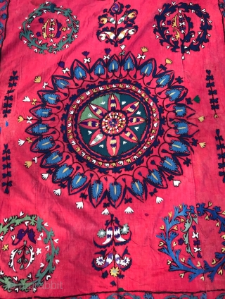 Vintage Uzbek Suzani bedcover ,tablecover, for sofas, hanging wall, decoration for your home

100% handmade

Size: 210 cm X 190 cm


Suzani

Suzani is a type of embroidered and decorative tribal textile made in Tajikistan, Uzbekistan,  ...