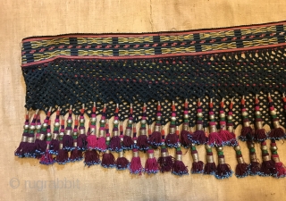 Uzbek silk tassel ethnic and tribal collectible accessories tassel

Size: 210 cm x 18 cm
Tassel height: 7 cm

100% handmade

VINTAGE UZBEK TASSELS :
”Segusha”( Triangle) is a decorative embellishments, whose function, was to decorate the  ...