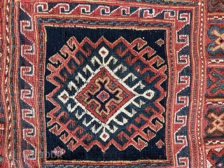 Luri/Baktiari chanteh from late 19th Century. The fineness of weave,attention
to detail, saturation of dyes, all point to this being a dowry item. 
Dimensions: 14"x22". This is an excellent and rare example produced  ...