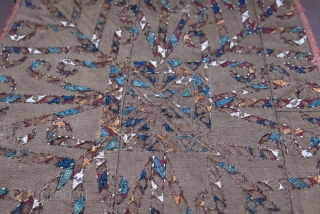 Turkmen Camel trapping fragment. Front part of Camel trapping – Yomud silk embroidery with natural colors. Wears come from its early ages. Foundation is linen which makes it rare and unique. Silk  ...