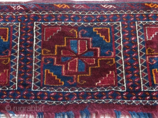 Turkmen Ersari torba with silk highlights. Circa 1900-20. Number stain in the back as can be seen in the last photo. 

Size: 150 cm x 40 cm (59" x 16").   