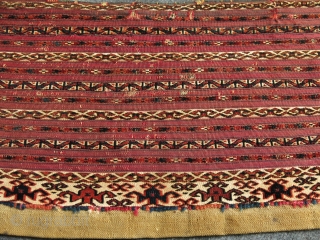 Turkmen Tekke mini akh chuval. Second half of 19th century. Some wears stitched. 
Size: 85 cm x 38 cm (33.5"x 15").            