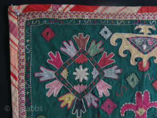 Lakai silk embroidery. It has a few holes. Size: 62 cm x 82 cm (24" x 32").                