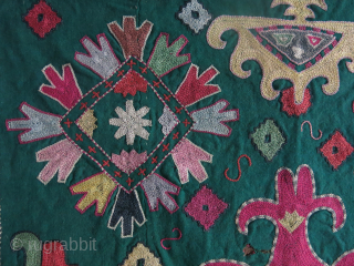 Lakai silk embroidery. It has a few holes. Size: 62 cm x 82 cm (24" x 32").                