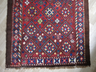 Central Asia Middle Amu Darya Julkur with ikat design. Some areas repaired with old wool. Circa 1900 or earlier. Size: 140 cm x 256 cm (55" x 101").     