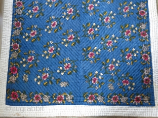 Turkish block printed blanket. It has couple of stains in the front and some in the back. 
Size: 155 cm x 188 cm (61" x 74").       