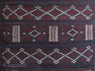 Afghanistan Baluch single panel, all wool kilim. All natural colors. Circa 1900-20s. Size: 44 cm x 181 cm (17.3" x 71.2").            