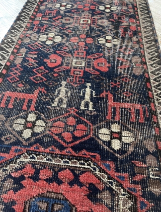 Fragment of a Large rare Baluch Rug - 20" x 84" - 52 x 213 cm. c. 1880               