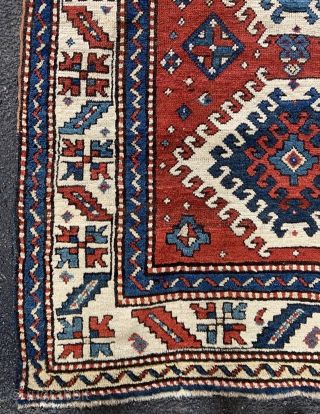 Caucasian Kazak Bordjalou Long Rug - 4'2 x 10'8 - 128 x 329 cm. c. 1880                 