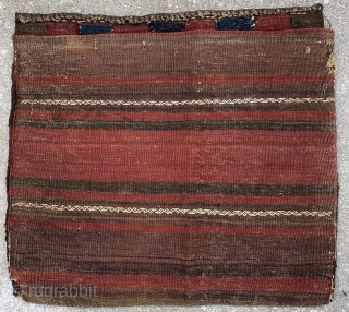 Baluch Bird Bag complete with kilim back and remnants of original selvage wrapping - 28" x 25" - 71 x 63 cm.           