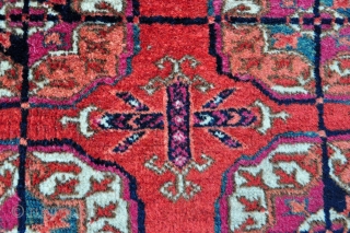 Tekke Turkmen Wedding Rug, great condition, full fluffy pile, lovely natural colors, just some old glue around the perimeter on the back but it seems to be removable. I have not tried  ...