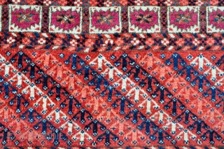 Tekke Turkmen Wedding Rug, great condition, full fluffy pile, lovely natural colors, just some old glue around the perimeter on the back but it seems to be removable. I have not tried  ...