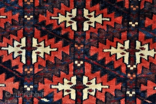 Turkmen Yomud Goklan Bagface - offset knotting, great colors, tight weave - see close up detail pictures - 22" x 16" - 56 x 41 cm.       