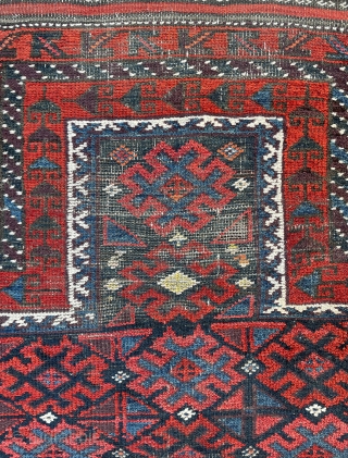 Baluch Prayer Rug that appears to have wear consistent with devotional use - 34" x 49" - 86 x 124 cm            