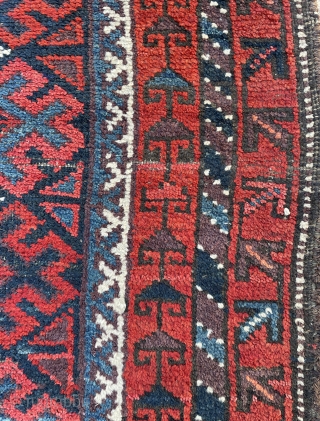 Baluch Prayer Rug that appears to have wear consistent with devotional use - 34" x 49" - 86 x 124 cm            