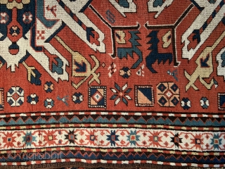 Caucasian Karabagh Sunburst Rug - c. 1880 - 5'6 x 8'6 - 170 x 265 cm                 