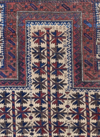 Camel field Baluch Prayer Rug - 34" x 55" - 86 x 140 cm                   