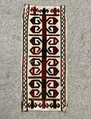 Central Asian Karakalpak Tentband Fragment - 12" x 27" - 30 x 68 cm. - yorukrugs@gmail.com                 